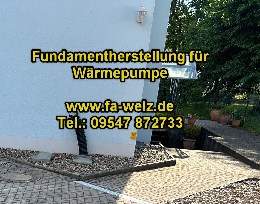 Fertiges Fundament für Wärmepumpe - Firma Welz